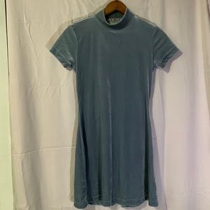 high neck short sleeve dress